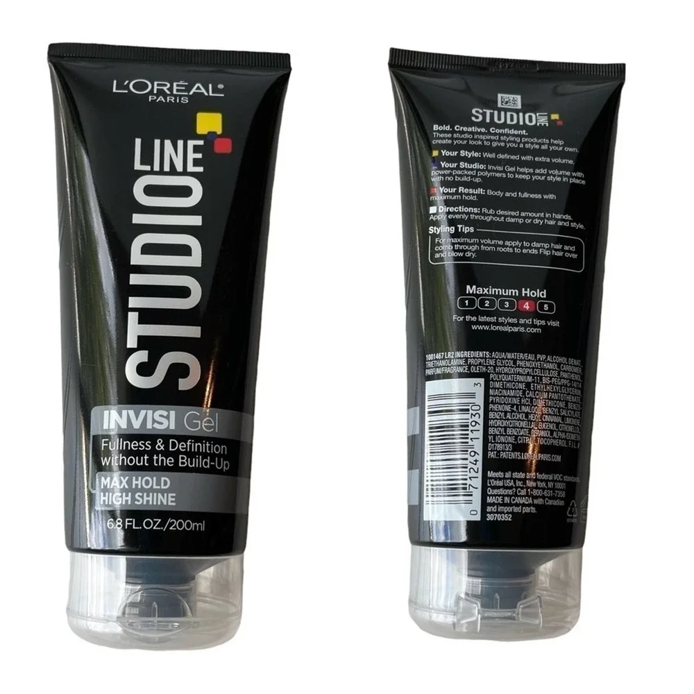 SIX L'Oreal Paris Studio Line Invisi Gel, Max Hold And High Shine 6.8oz Hair